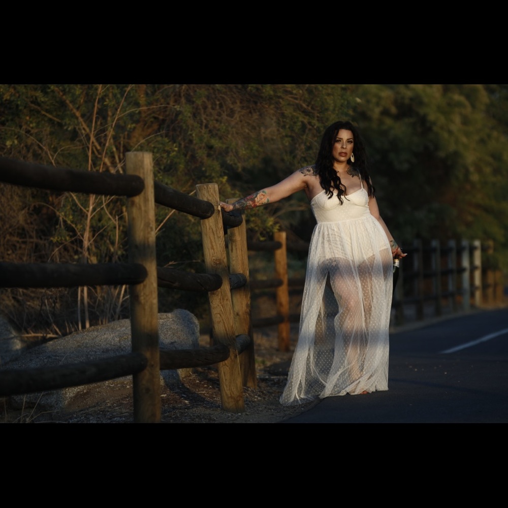 White mesh cocktail dress
